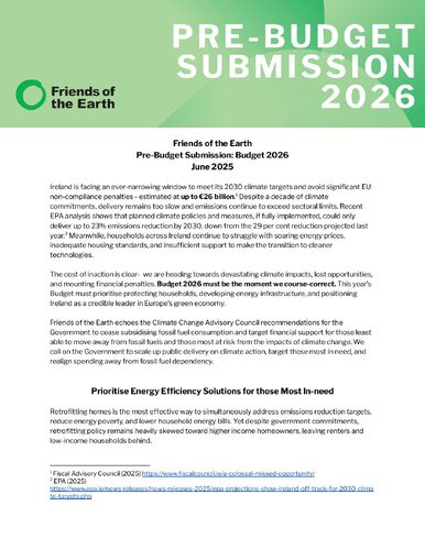 FoE Pre-Budget Submission 2026